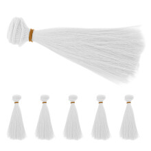 12Pcs White Doll Hair Wefts High Temperature Fiber for DIY Wig Making