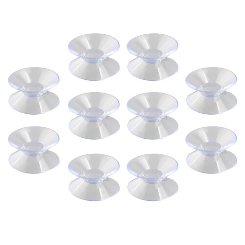 20 Pièces Ventouses 30Mm Doubles Faces Transparentes PVC Nuolux
