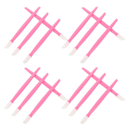 100Pièces Outils Ongles Multifonction Plastique Rosé Pousse Cuticules 2
