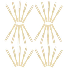 400Pcs Wood Tasting Forks Khaki Fruit Picks for Birthday Holiday Party