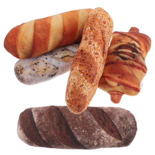 10Pcs Brown Bread Pillow Soft PP Cotton Plush for Cozy Home Sofa Decor