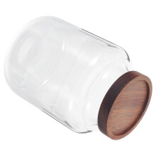 Decorative Glass Coffee Storage Jar Clear Vacuum Airtight Canister