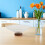 Modern Clear Glass Fruit Plate with Robust Wood Base for Serving 7