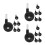 18Pcs Replacement Wheels for Walkers Black PP Swivel Quiet Operation 7