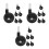 18Pcs Replacement Wheels for Walkers Black PP Swivel Quiet Operation 10
