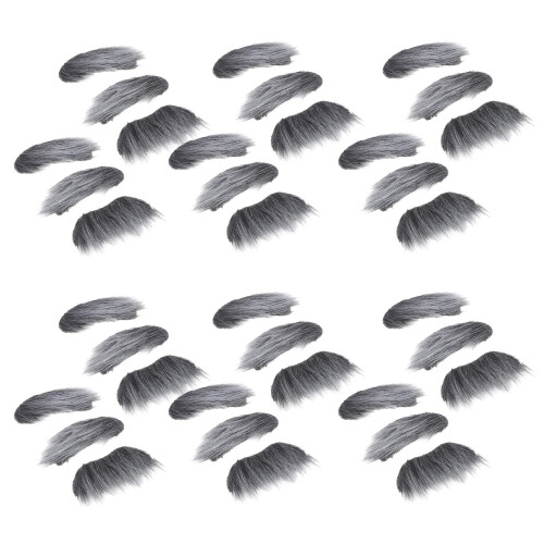 24Sets Lightweight Grey Fake Beard Mustache and Eyebrow Decoration Set 2