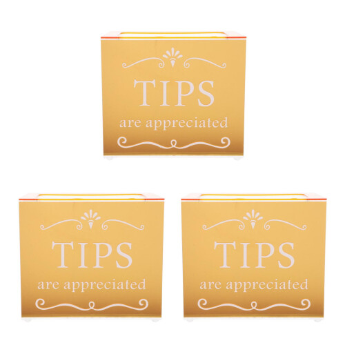 3Pcs Transparent Acrylic Tip Box for Musicians Bartender Party Use 2