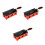 3Sets Red Non-Stick Cheese Melting Pan for Grilling Wood Handle 10