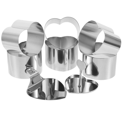 3Sets Heart Shaped Stainless Steel Cake Rings Nonstick Mousse Ring Set 1