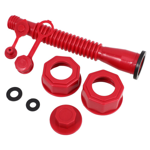 5Sets Can Spout Replacement Kit Red Pe Compact Gas Nozzle Adapter 1