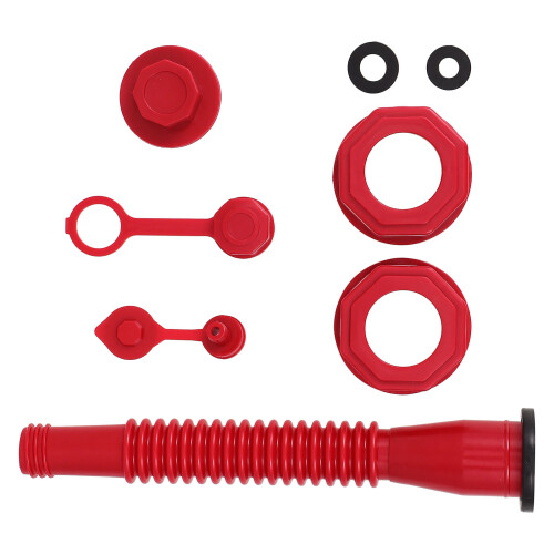 5Sets Can Spout Replacement Kit Red Pe Compact Gas Nozzle Adapter 2