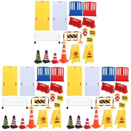 3Sets Durable Plastic Mini Roadblocks with Bright Colors for Kids Play 2