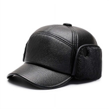 Hata Cluas Ushanka Geimhridh le Fionnadh Bréige d'Fhir, Caipín Dubh Te Allamuigh