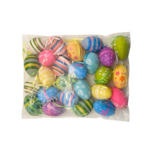 24-teiliges Ostereier-Party-Set, aufhängbare, bemalte Deko-Eier zum Aufhängen