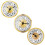 Round Clock Insert with Gold Trim, Roman Numerals, 70mm 1