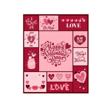 Plaid en flanelle douce à motif cœur pour la Saint-Valentin, 99 x 130 cm, pour lit/canapé, décoration intérieure (OO)