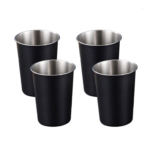Edelstahl-Kinderbecher, 4er-Set, tragbare Becher