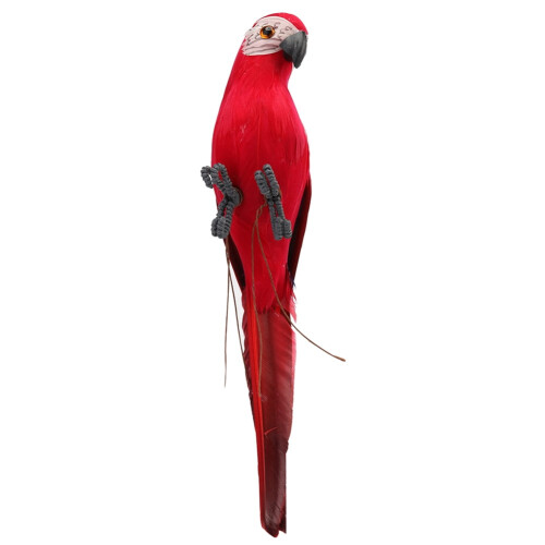 Papagaio artificial de espuma com penas, imitação de pássaro (vermelho rosado) 2