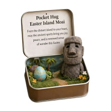 Oster-Taschenumarmungsbox – Mini-Moai-Umarmungsgeschenk mit Karten, Osterkorb-Füllung für Freunde und Familie
