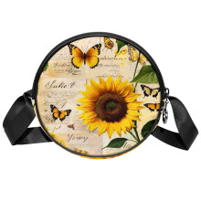 Retro slnečnicové motýle malé crossbody kabelky pre ženy, ležérna cestovná kabelka cez rameno, kabelky cez rameno