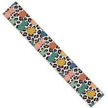 Chemin de table blanc à motif léopard et Pâques, 35 x 229 cm, résistant à la chaleur, infroissable, lavable en machine