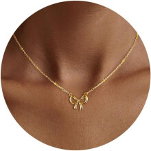 Gouden strikketting met 14K vergulde CZ-kralen.