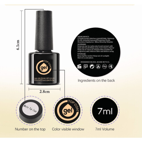 Nail Gel Set Scratch-Resistant Matte Top and Removable Base