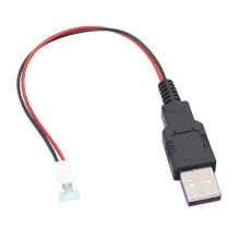 USB dugasz - XH2.54 2P csatlakozókábel, 2 magos tápkábel, táp- és jelátvitelhez barkács projektekben