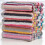 Mouchoirs en coton rayés colorés, lot de 8, 25 x 25 cm 1