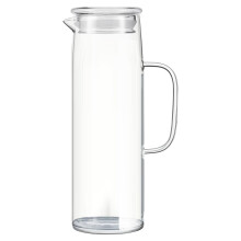 Pichet à eau en verre borosilicate haute résistance avec poignée et couvercle,
