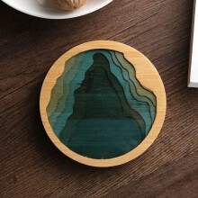 Dessous de verre en bambou rond ou carré, tapis de thé Kung Fu, fabrication artisanale 3D, antidérapant, plateau à thé isotherme, accessoires