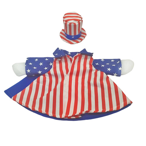 Roupa fofa no estilo do Dia da Independência para ganso de cimento de 23 polegadas – Decoração para jardim, quintal e varanda (C) 1