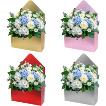 Pacote com 4 caixas envelope para buquê de flores – Cores sortidas