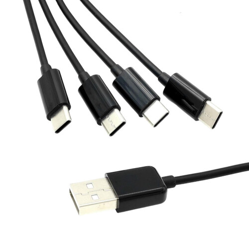 Cabo de carregamento USB-C, 4 portas USB para USB-C