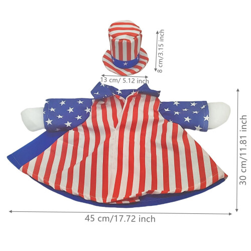 Roupa fofa no estilo do Dia da Independência para ganso de cimento de 23 polegadas – Decoração para jardim, quintal e varanda (C) 2