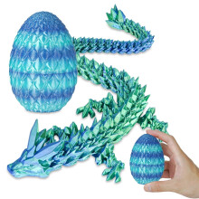 Decorazione a forma di uovo di drago stampata in 3D viola (1 pezzo)