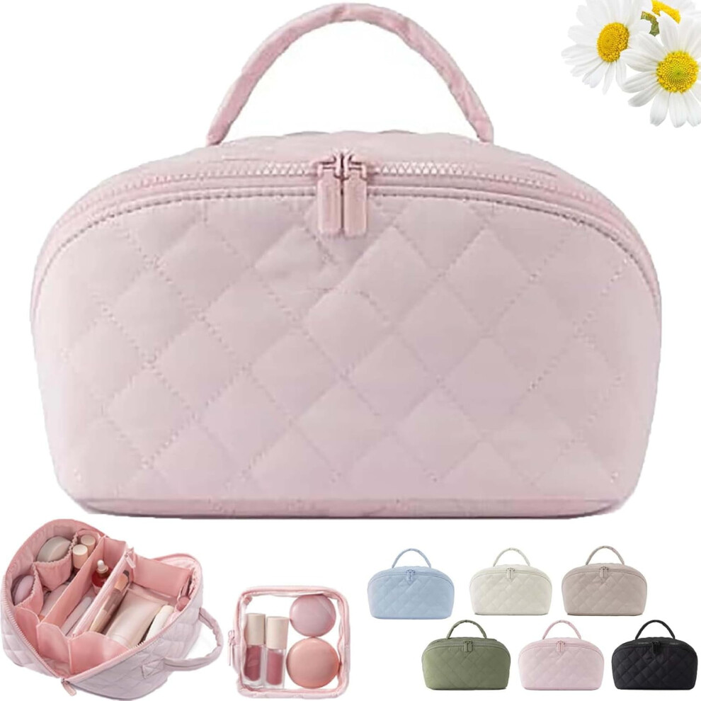 2026 New Travel Makeup Bag for Women â 180 Lay-Flat, Water-Resistant, Padded, Compartmentalized Toiletry Organizer (1pc)