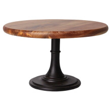 Wooden Cake Stand with Scallop Edge, High Footed