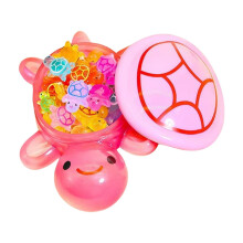 Pink Large Glow-in-Dark Resin Turtle Storage Box with 60PC Mini Turtle Toys, Luminous Animal Figurines