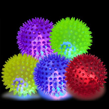 Leuchtender Stachelball-Hundespielzeug mit Quietscher (6er-Pack)
