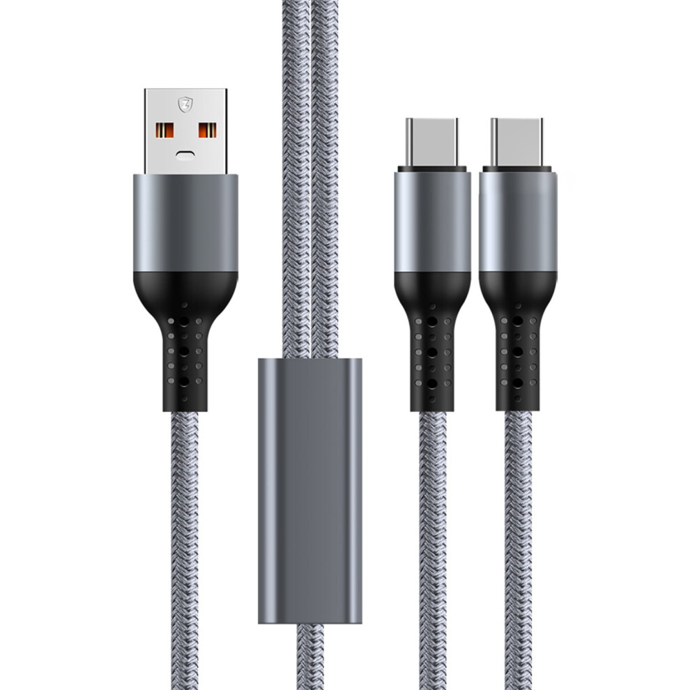 2 In 1 Usb To Type C Charging Cord 66W Fast Speed Double Port Chargers Braided Type C Splitter Cable For Mobile Device 9425574159410