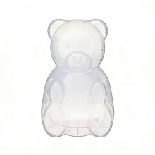 Bocal à bonbons transparent en forme d'ours, contenant à bonbons en plastique réutilisable avec nœud pour les cadeaux de fête et la décoration