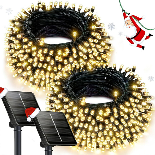 2PK240LED95FT Ηλιακά Χριστουγεννιάτικα Φωτάκια σε Κορδόνι, 8 Λειτουργίες, Αδιάβροχα,