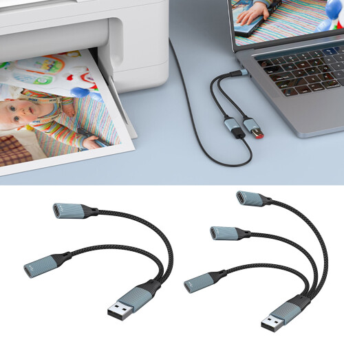 Καλώδιο USB τύπου CY αρσενικό σε 2 θηλυκά, Διαχωριστής φόρτισης πολλαπλών θυρών με 1