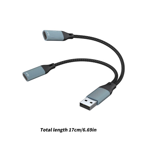 Καλώδιο USB τύπου CY αρσενικό σε 2 θηλυκά, Διαχωριστής φόρτισης πολλαπλών θυρών με 2