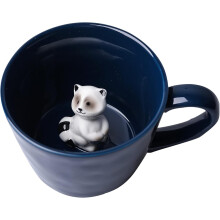 Tasse en céramique Panda avec figurine 3D cachée à l'intérieur, mug mignon fait main avec figurine de dessin animé, cadeau idéal pour les