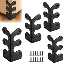 10pcs Solid Brass Baseboard Corner Protectors, 1.88x1.02", Vintage Metal Edge Covers with Screws, Compatible with Standard Skirting Boards