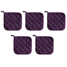 Maniques de cuisine ACDANC résistantes à la chaleur, grandes maniques carrées en coton, violettes