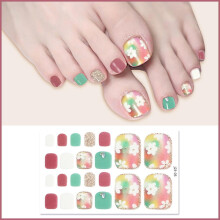Autocollants amovibles pour ongles de pieds blancs tendance Exquis_