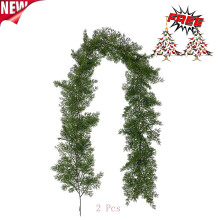 2 stuks 1,8 meter kunstmatige kerstslinger – Dennentakken, Norfolk-stijl, voor schoorsteenmantel, open haard, tafelloper, binnen-/buitendecoratie